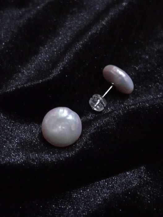 Серьги гвоздики натуральный жемчуг 925