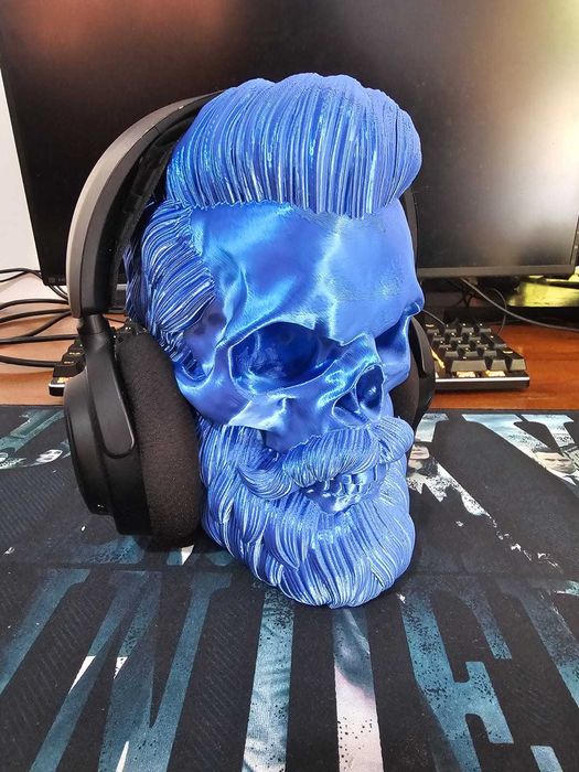 Suporte de Headphones Caveira 3D – Design Exclusivo