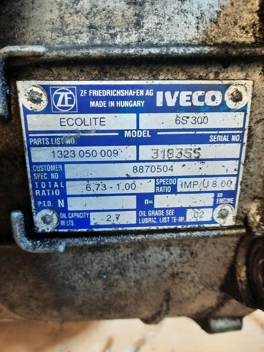 Skrzynia Bieegów Iveco 2.8Td 92Kw Oe 1323050009