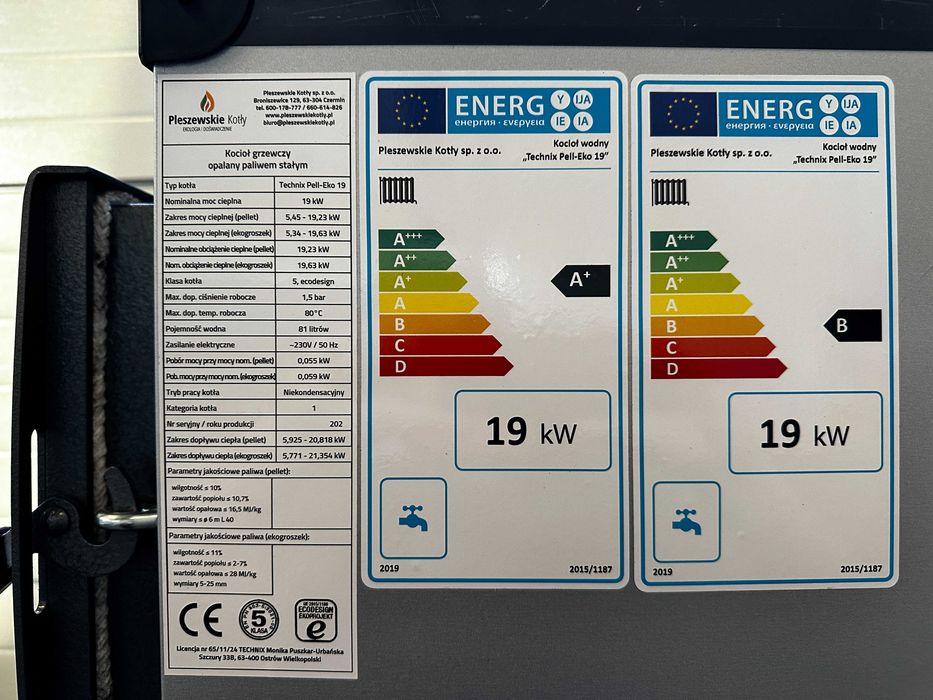 Kocioł z Podajnikiem na Pellet i Ekogroszek 19kW 5 klasa Ekodesign, HYBRYDA, DUO, dwupaliwowy, dwufunkcyjny, dostawa GRATIS, dotacja, montaż