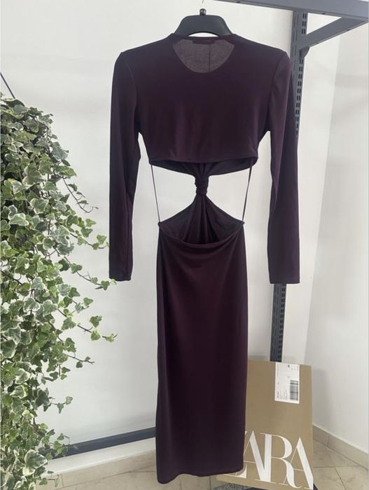 Сукня плаття з вирізами бургунді спідниця юбка топ zara