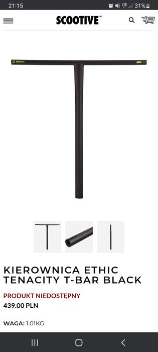 kierownica do hulajnogi wyczynowej. Stan bardzo dobry