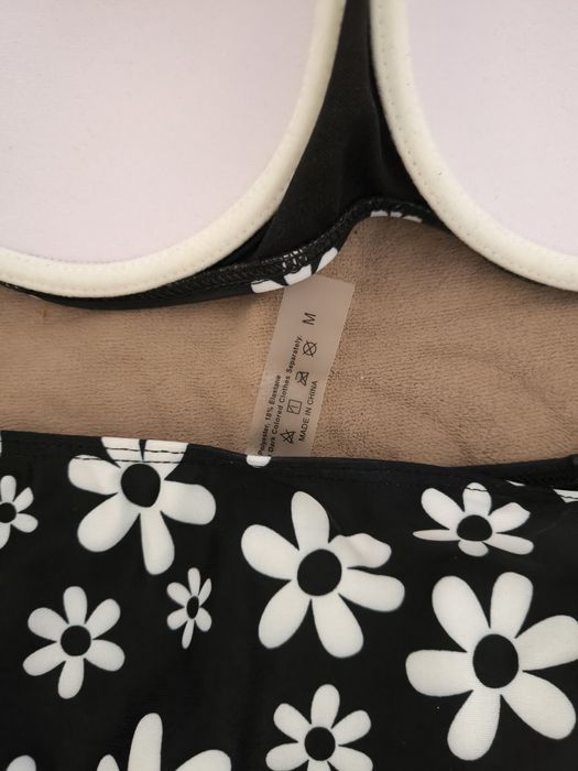 Купальник роздільний чорно-білий