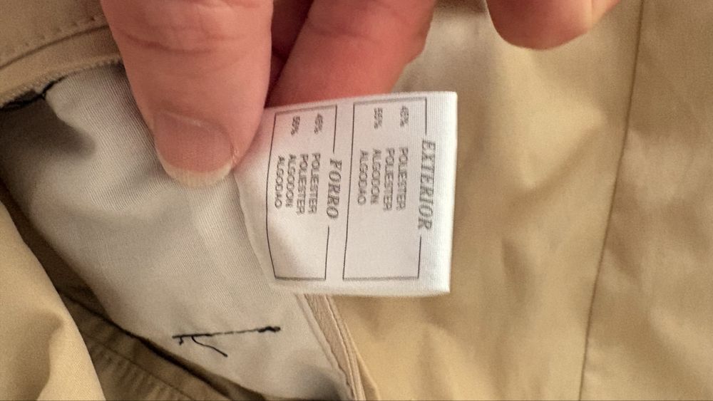 Cortefiel Gabardine Masculina Bege XL Como Nova Forro