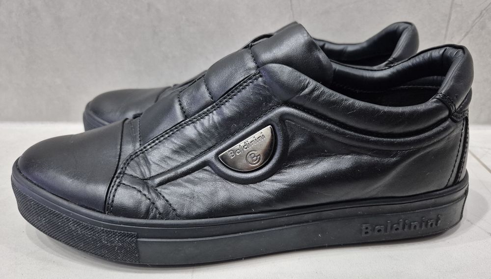 Buty meskie czarne 42 trampki skorzane baldinini