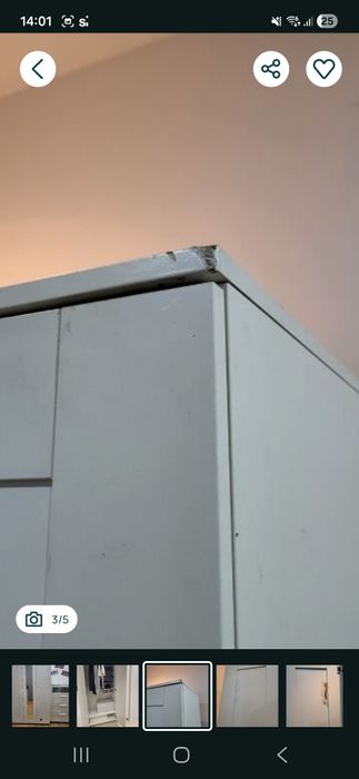 Ikea brimnes szafa trzydrzwiowa lustro biała