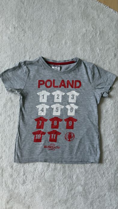 Polska t-shirt szary reprezentacja piłkarska 110 5l euro modna