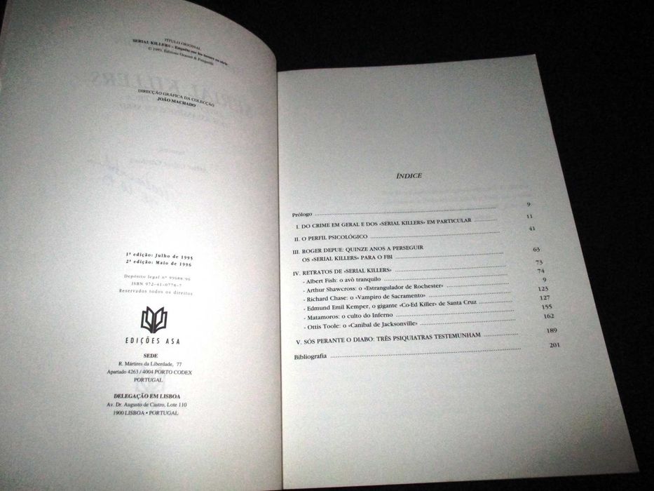 Livro Serial Killers Inquérito sobre os assassínios  em série