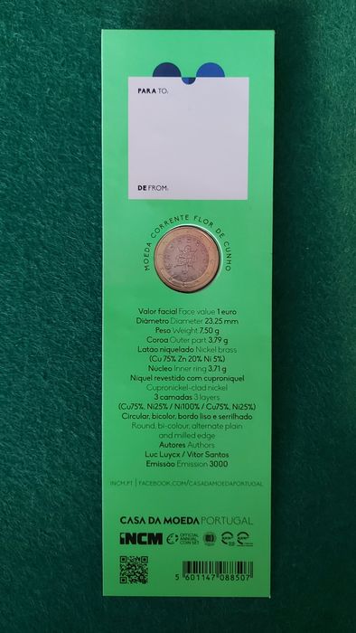 Moeda da Comemoração  1 Euro 2025 FDC