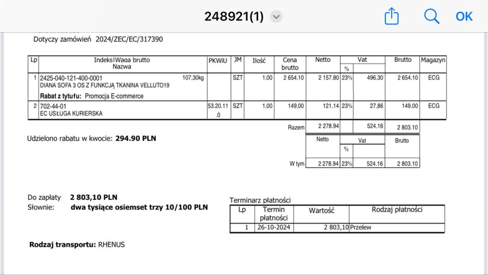 Sofa Diana velluto  z funkcją spania Agata meble