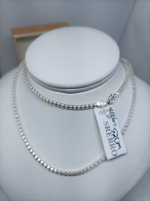 Srebrny łańcuszek srebro 925 długość 52cm