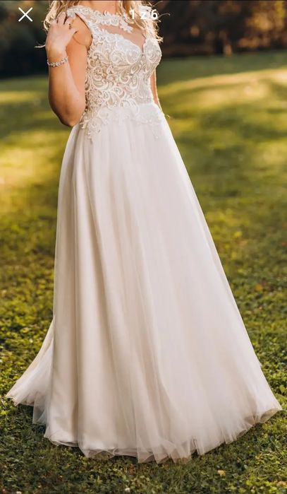 Suknia ślubna ecru r.36