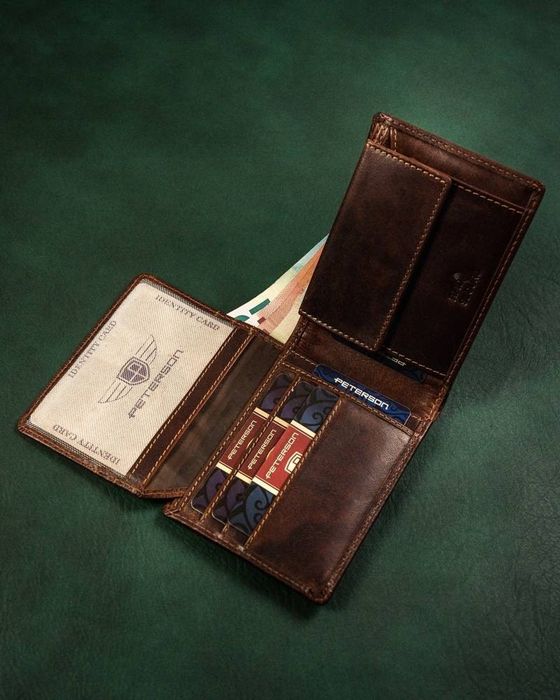 męski portfel ze skóry naturalnej z systemem rfid - peterson