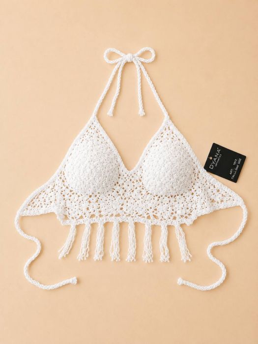 Top branco croche