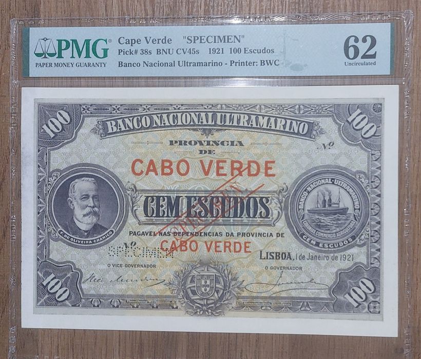 Nota 100 escudos 1921 cabo verde