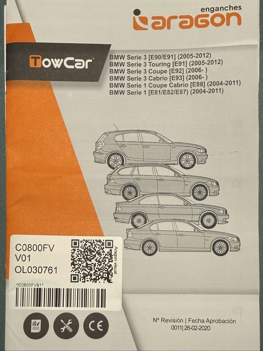 Kit bola de reboque para BMW Serie 3 e Serie 1