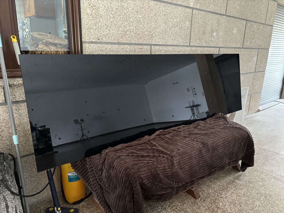 Black glass desk top