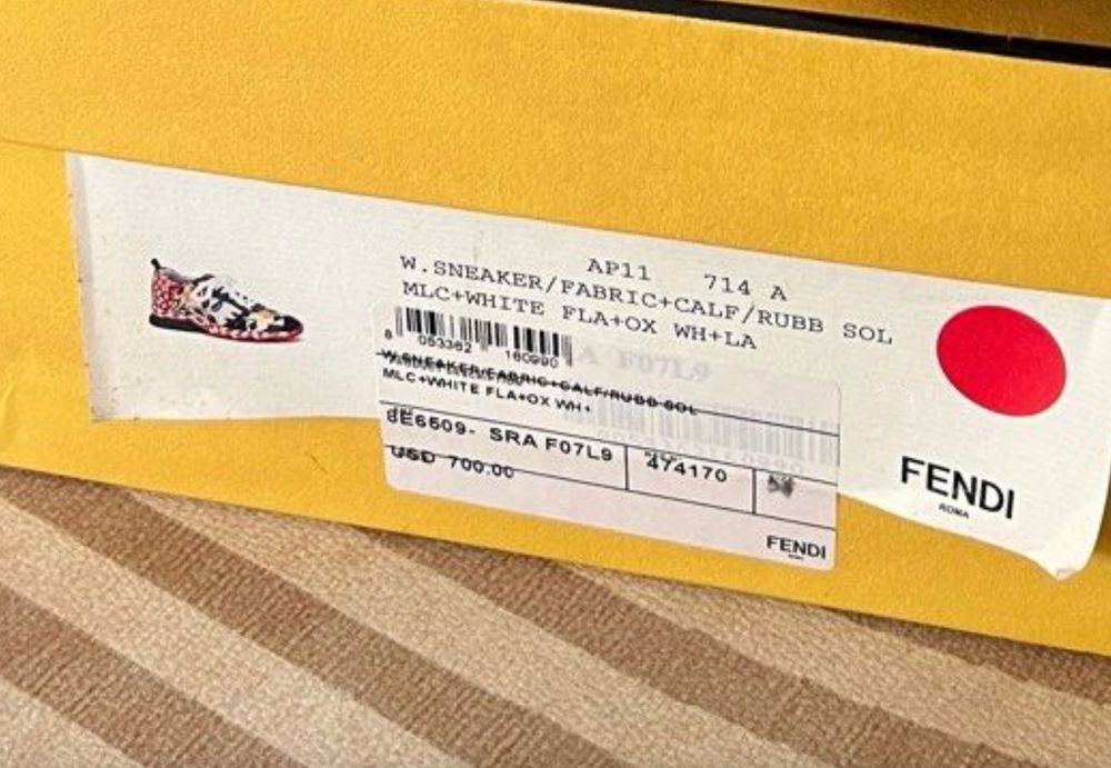 Buty sneakersy FENDI 35 trampki piękne kolorowe oryginalne skóra wzory