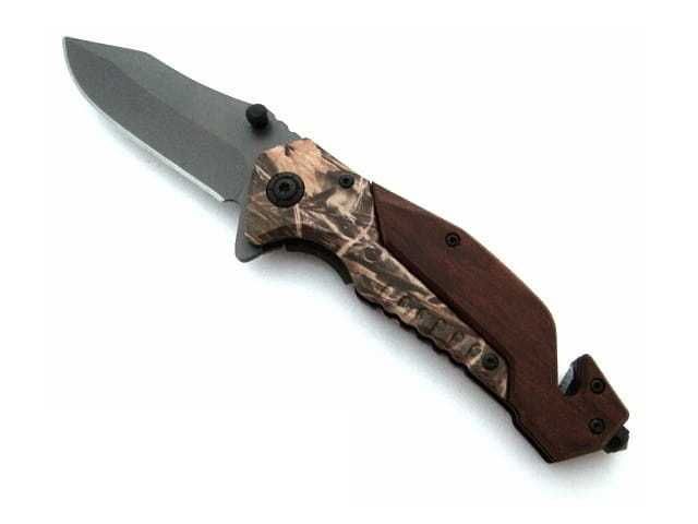 Nóż myśliwski BSH sprężynowy zbijak do szyb N-537C solognac extol