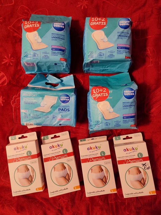 Wyprawka do porodu - podkłady i majtki poporodowe