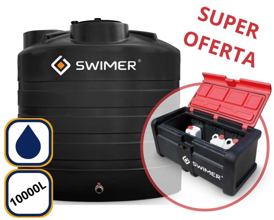 Zbiornik na wodę deszczową SWIMER 10000 L + mobiBOXX 300L