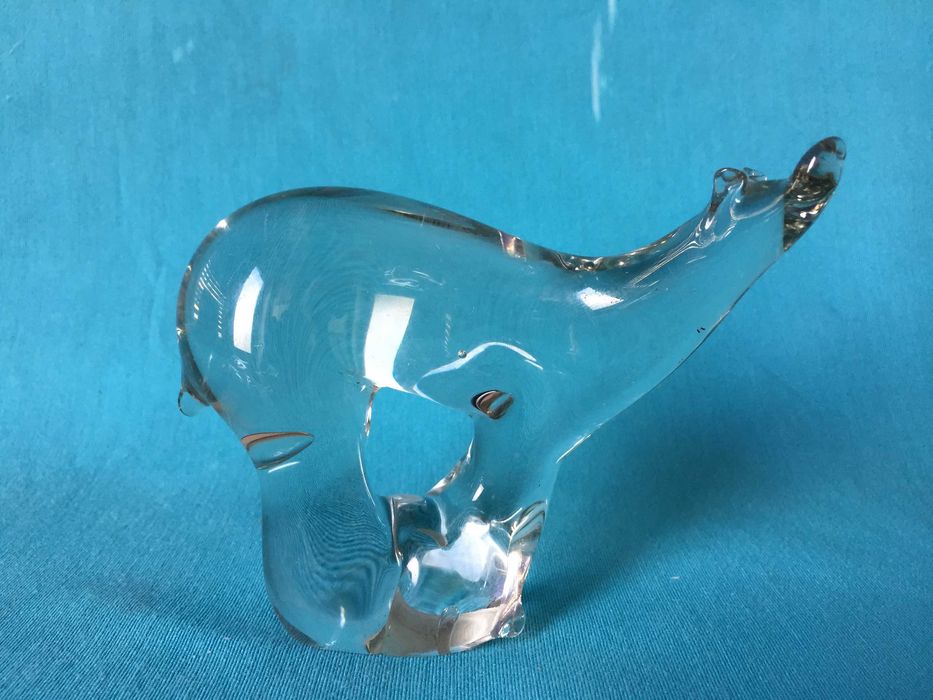 Estatuetas Antigas de Vidro - Urso Polar e Baleia