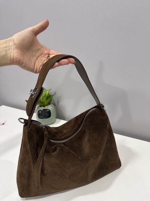 Сумка замшевая натуральная шоколадного цвета/замшева сумка