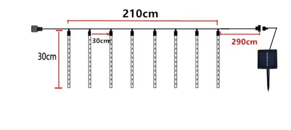 Гірлянда світлодіодна вулична Метеоритний дощ «Тануть Бурульки» 8 шт.
