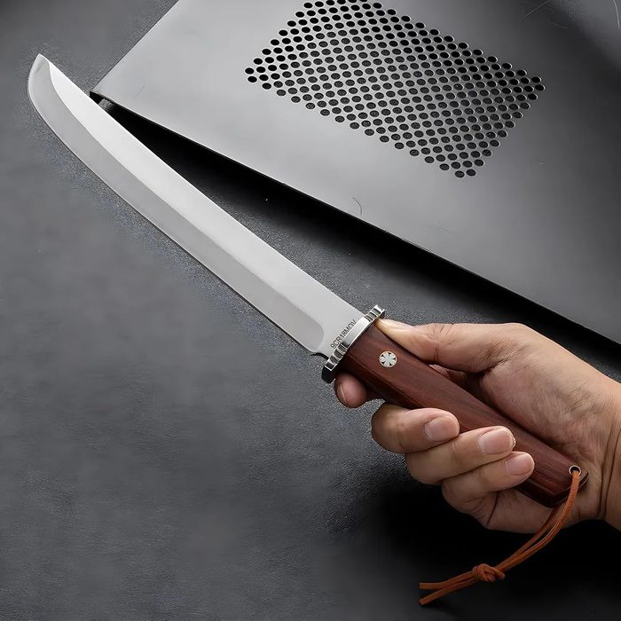 Tanto de lâmina fixa Katana faca japonesa com punho de madeira - 9cr18