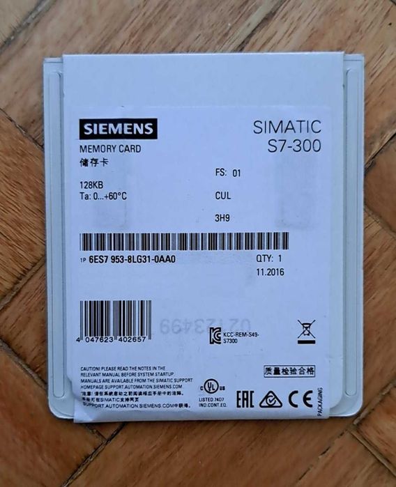 Cartão Memória PLC Siemens S7-300 6ES7 953-8LG31-0AA0