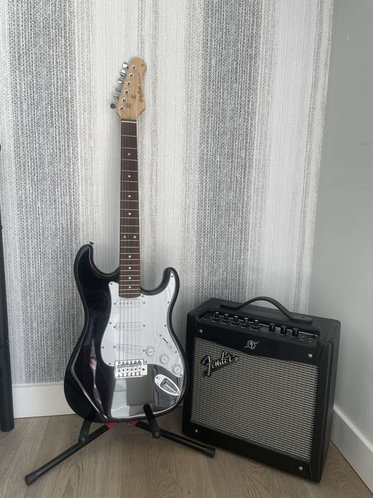 Guitarra Elétrica Harley Benton ST-20 + Amplificador + TODOS os ACESSÓRIOS