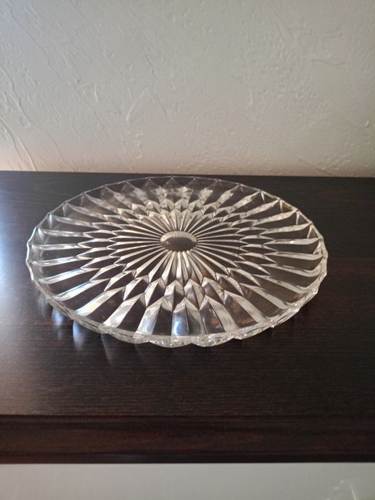 Szklana patera vintage – średnica 30 cm
