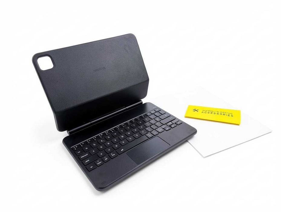 A207 Etui Magnetyczne Z Klawiaturą Cacoe Do iPad Pro 11 I Air 6 M2 11 Cal Dodatkowa Folia Ochronna Na Ekran Podświetlenie Magnetyczny Stojak Czarny