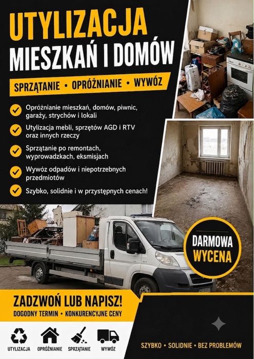 Utylizacja i opróżnianie miszkań oraz domów w dobrej cenie