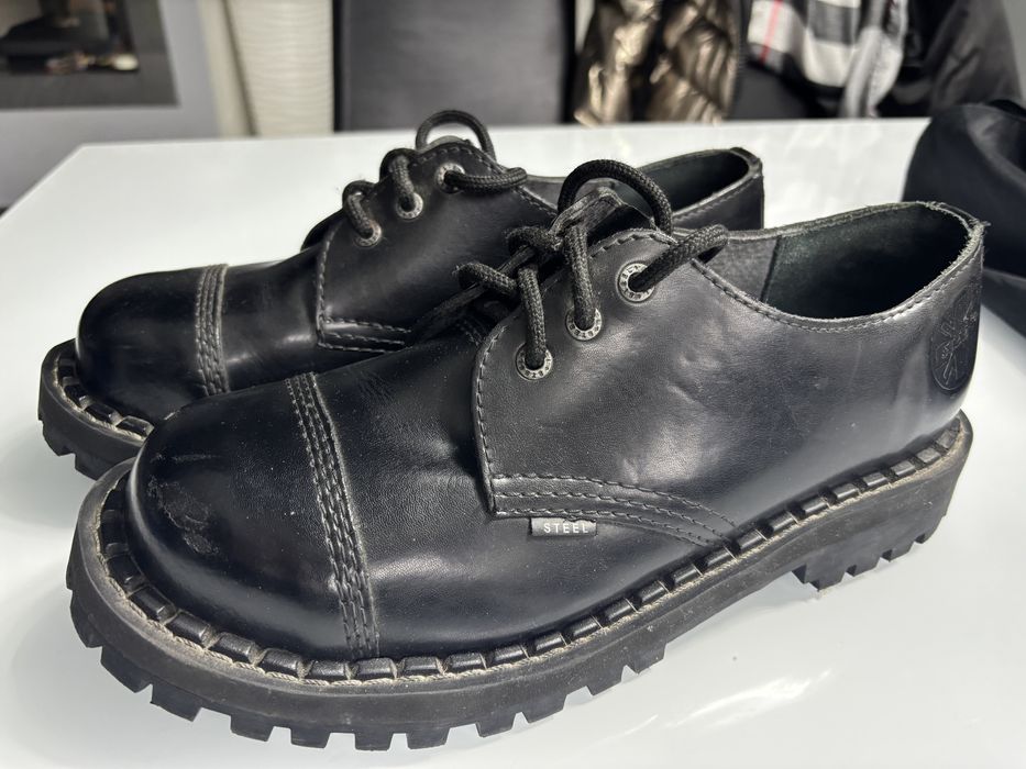 Glany niskie Steel 44 czarne skóra licowa
