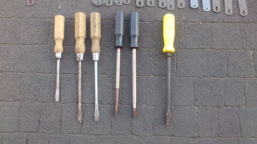 brzeszczot śrubokręt płaski duży PRL nożyce do blachy wiertarka diaks