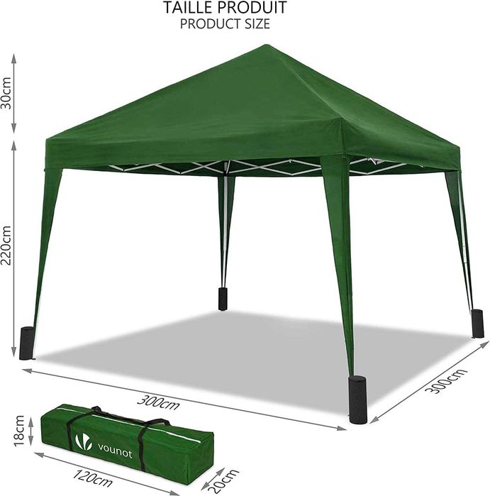 Tenda dobrável, 3 x 3 m, para jardim, terraço, campismo