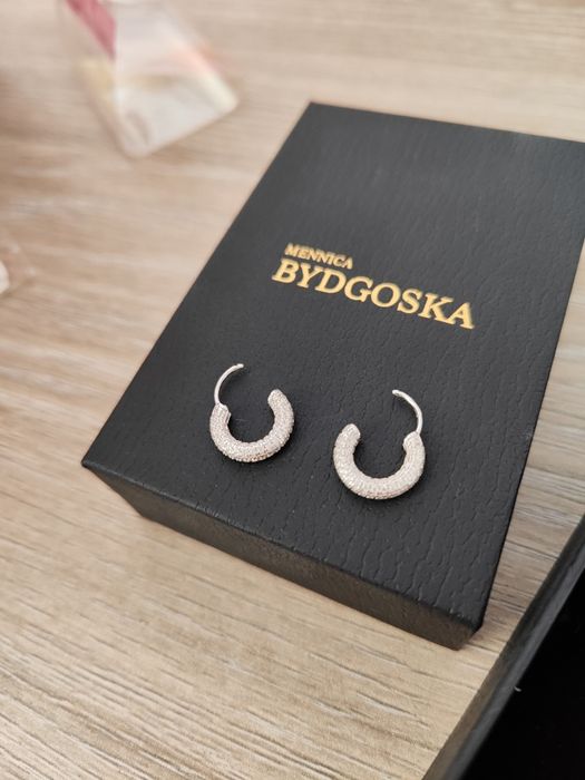 Kolczyki kółka srebrne próba 925/ Nowe