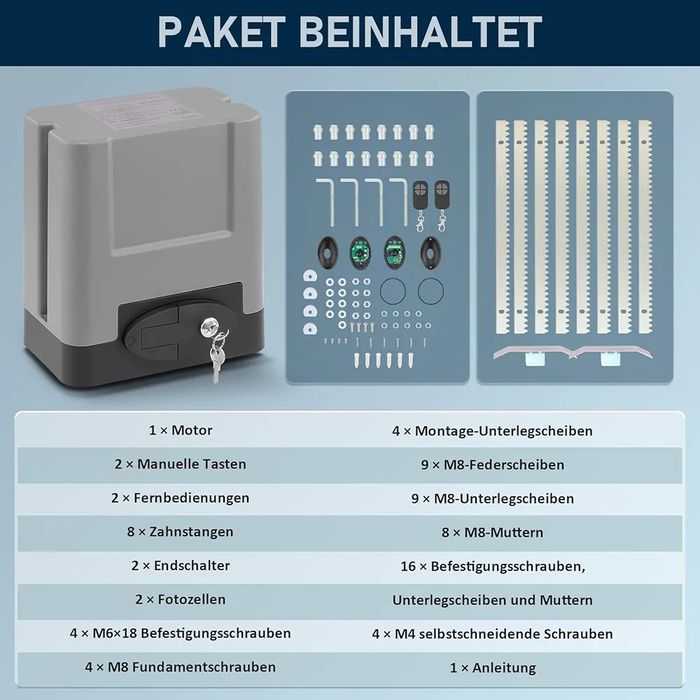 Электрический привод для раздвижных ворот CO-Z мощностью 280 Вт компле
