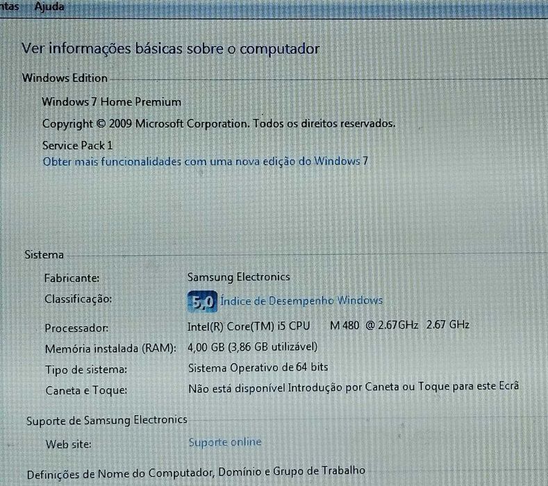 Portátil Samsung NP-RV511