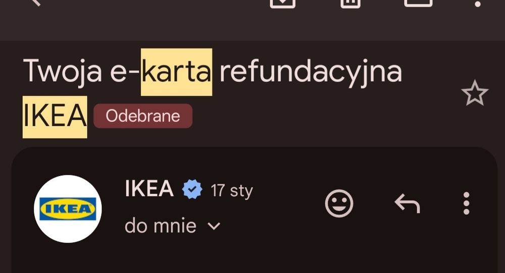 Karta refundacyjna IKEA  15000 ZŁ