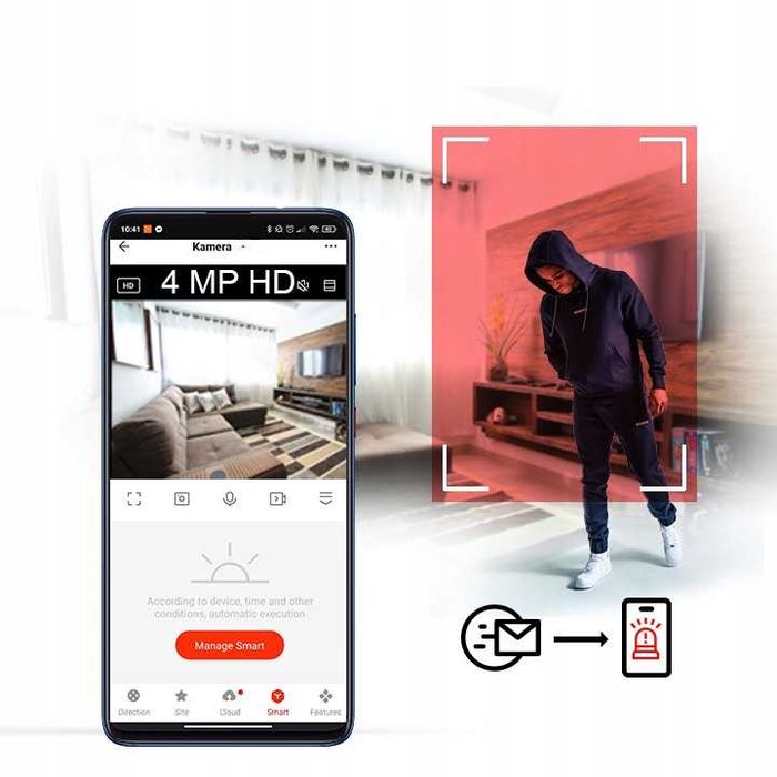 TUYA Kamera obrotowa zewnętrzna WIFI IP 4mpx WQHD audio 4xZOOM zestaw