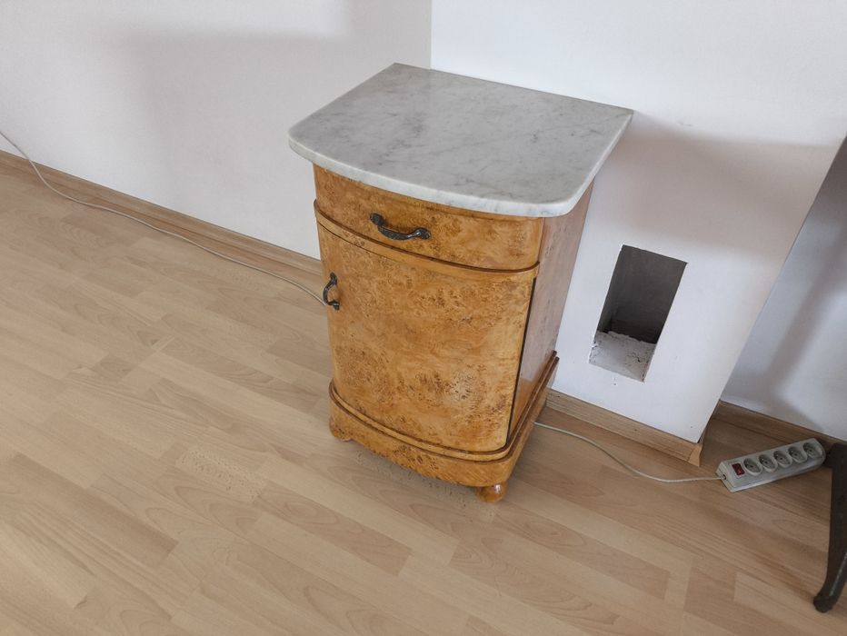Kompleksowa sypialnia Art Déco – czeczota, marmur (komplet)