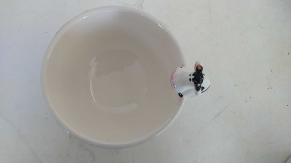 Taça de pequeno-almoço em forma de vaca, NOVA!