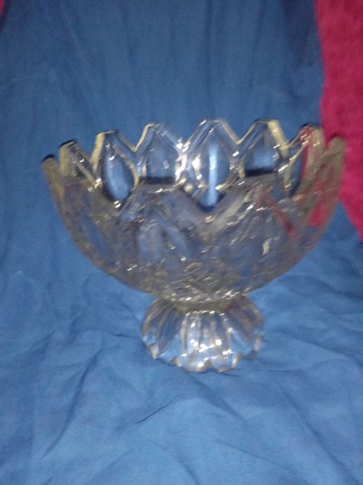 Ваза на ножке хрустальная Богемия в