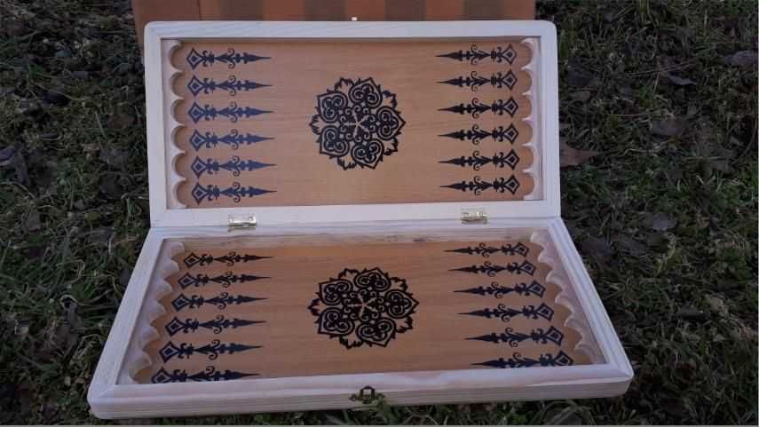 Нарды игровые, настольная игра, фишки дерево бук