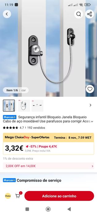 Bloqueios de janela em aço inoxidável, aptos para crianças. Novos,.