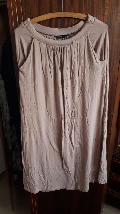 Spódnica maxi długa kieszenie beżowa M/L