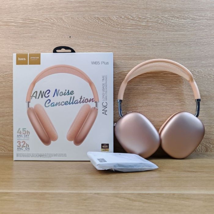 Держат 45 часов Наушники беспроводные Hoco W65 Plus для iphone аирподс