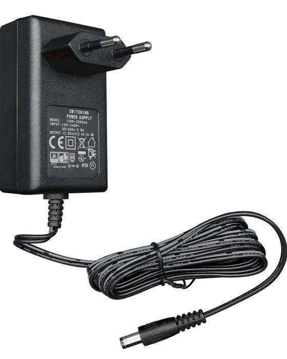Zasilacz AC do DC 12V, prąd 2A, moc 24W, wtyczka 5.5 x 2.1 mm